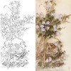 竖幅工笔花鸟白描底稿-梁燕生-鹌鹑牵牛花《千秋安康》-多种白描尺寸可选-A012 商品缩略图0
