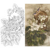 竖幅工笔花鸟白描底稿-梁燕生《暗香》-多种白描尺寸可选-A013 商品缩略图0