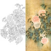竖幅工笔花鸟白描底稿-牡丹-A046 商品缩略图0