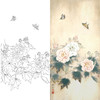 竖幅工笔花鸟白描底稿-芙蓉花蝴蝶-李科宏-A044 商品缩略图0