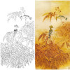 竖幅工笔花鸟白描底稿-曹小民-啄木鸟-A041 商品缩略图0