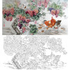 横幅四尺六尺工笔花鸟白描底稿-孙锡之-葡萄公鸡-A074 商品缩略图0