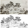 白描底稿-横幅工笔山水人物-C001 商品缩略图0
