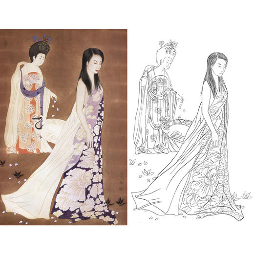 崔景哲竖幅工笔现代仕女人物白描底稿-B024 商品图0