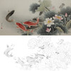 横幅四尺六尺工笔花鸟白描底稿-路雨年-荷花鲤鱼-A166 商品缩略图0