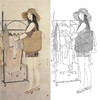 崔景哲竖幅工笔现代仕女人物白描底稿-B026 商品缩略图0