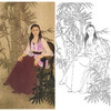 李新禹竖幅工笔现代仕女人物白描底稿-B027 商品缩略图0