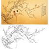 横幅四尺六尺工笔花鸟白描底稿-梅花-A159 商品缩略图0