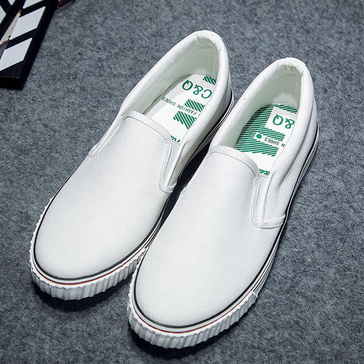 【服饰鞋包】新款夏季男士低帮帆布鞋男鞋子潮流懒人鞋一脚蹬学生板鞋休闲布鞋 商品图2