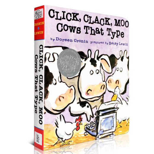 【廖彩杏书单】Click, Clack, Moo: Cows That Type 咔嗒哞嘻哈农场入门 适合0-6岁阅读纸板书 商品图0