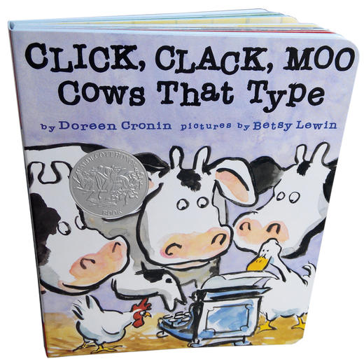 【廖彩杏书单】Click, Clack, Moo: Cows That Type 咔嗒哞嘻哈农场入门 适合0-6岁阅读纸板书 商品图3