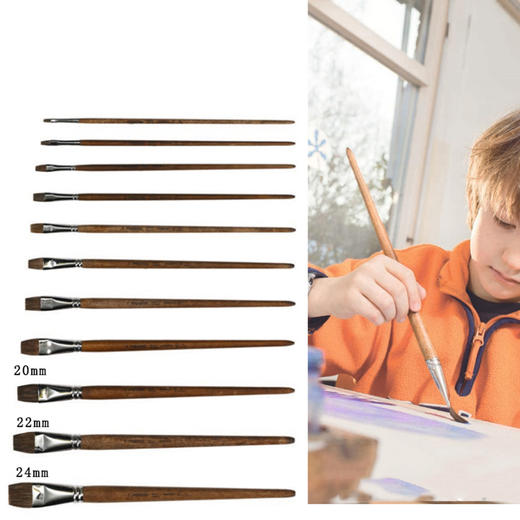 进口华德福湿水彩专用笔  牛毫  长水彩笔 商品图0