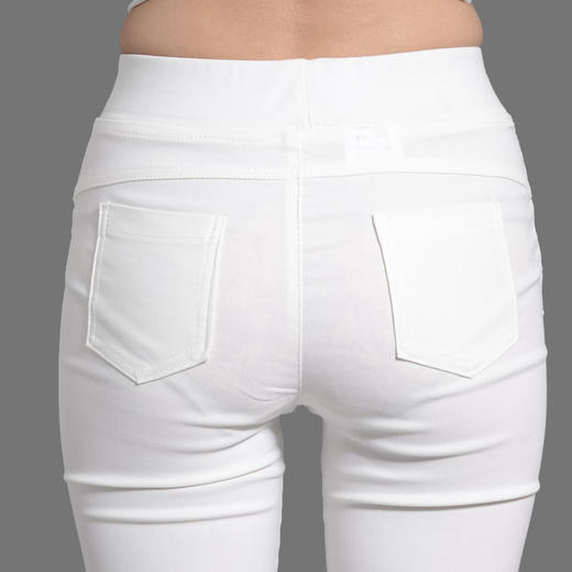 【打底裤女】。女士大码裤子夏季新款薄款休闲裤镶钻白色打底裤外穿七分裤女 商品图2