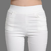 【打底裤女】。女士大码裤子夏季新款薄款休闲裤镶钻白色打底裤外穿七分裤女 商品缩略图0