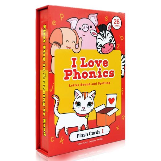 我爱拼读第1辑 I Love phonics 儿童字母启蒙学习闪卡 商品图0