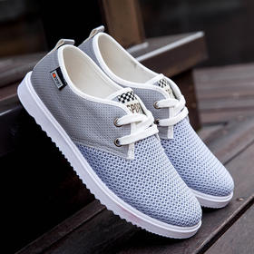 （网面鞋男）网鞋春季新品男鞋运动休闲鞋拼色系带板鞋子