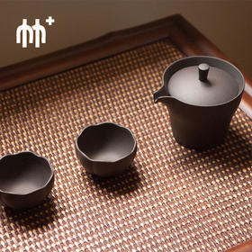 竹+竹炭陶一壶两杯套装 竹炭紫砂 茶具套装 个庐 茶道茶艺茶壶