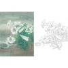工笔花鸟白描底稿-百合花《润物无声》-斗方小品册页-A208 商品缩略图0