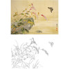 横幅工笔花鸟白描底稿-邹传安-A196 商品缩略图0
