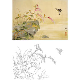 横幅工笔花鸟白描底稿-邹传安-A196