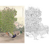 竖幅工笔花鸟白描底稿-张克齐-孔雀-A202 商品缩略图0