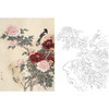 工笔花鸟白描底稿-龚文桢-牡丹喜鹊-斗方小品册页-A207 商品缩略图0