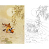 竖幅工笔花鸟白描底稿-邹传安-鸳鸯-A205 商品缩略图0