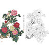 竖幅工笔花鸟白描底稿-花卉-牡丹-A224 商品缩略图0
