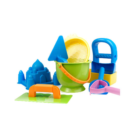 德国hape沙滩玩具套装大号9件套儿童挖沙玩沙子玩具工具有间保税进口