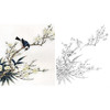 工笔花鸟白描底稿-梅花-斗方小品册页-A296 商品缩略图0