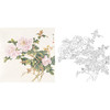 工笔花鸟白描底稿-龚文桢牡丹-斗方小品册页-A288 商品缩略图0