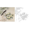 工笔花鸟白描底稿-龚文桢-梨花山禽图-斗方小品册页-A257 商品缩略图0