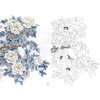 竖幅工笔花鸟白描底稿-牡丹-A233 商品缩略图0