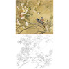 工笔花鸟白描底稿-邹传安-醉春-斗方小品册页-A264 商品缩略图0