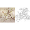 工笔花鸟白描底稿-梨花-斗方小品册页-A262 商品缩略图0