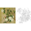 工笔花鸟白描底稿-曹小民-绣球花-斗方小品册页-A216 商品缩略图0