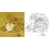 工笔花鸟白描底稿-曹小民-母鸡-斗方小品册页-A451 商品缩略图0