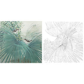 工笔花鸟白描底稿-斗方小品册页-A437
