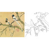 工笔花鸟白描底稿-喻继高-斗方小品册页-A432 商品缩略图0