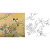 工笔花鸟白描底稿-喻继高-斗方小品册页-A497 商品缩略图0