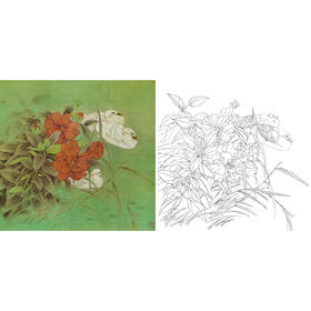 工笔花鸟白描底稿-曹小民-斗方小品册页-A459