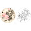 工笔花鸟白描底稿-梁燕生-牡丹小品《国色风采》-多种白描尺寸可选-A400 商品缩略图0
