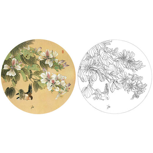 工笔花鸟白描底稿-喻继高小品-A418 商品图0