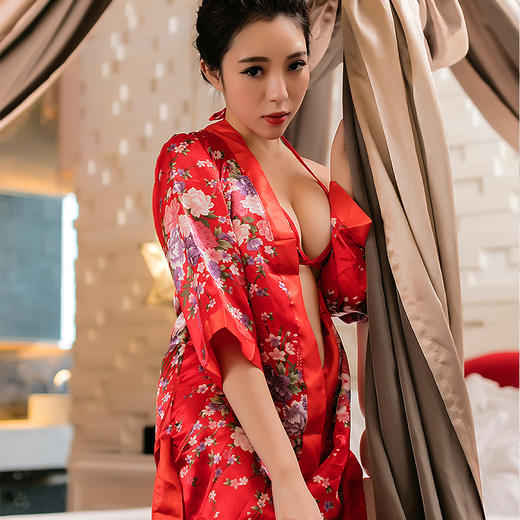 4维空间 岛国撕裂-日系和服- (腰带+外套+胸罩+丁字裤) 情趣内衣 商品图3