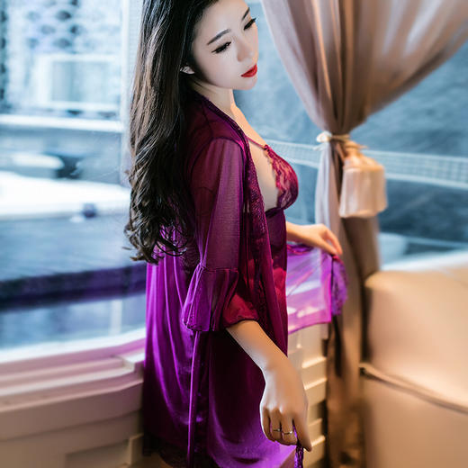 4维空间 诱惑陷阱-万种风情 （外套+连衣裙+丁字裤）时尚性感内衣 商品图3