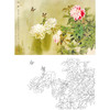 横幅工笔花鸟白描底稿-邹传安-竞秀-A510 商品缩略图0