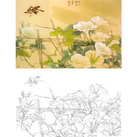 横幅工笔花鸟白描底稿-邹传安-A508