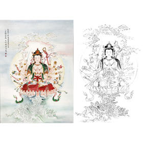 竖幅工笔人物白描底稿-神佛人物-观音佛像菩萨-B076