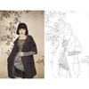 竖幅工笔人物白描底稿-崔景哲现代仕女-B120 商品缩略图0