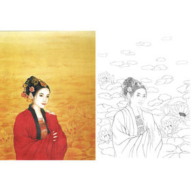 崔景哲工笔现代仕女人物白描底稿-斗方小品册页-B068